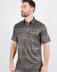 Mens Performance Classic Fit Western Short Sleeve Aztec Print Shirt