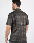 Mens Performance Classic Fit Western Short Sleeve Aztec Print Shirt