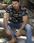 Mens Performance Fabric Modern Fit Stretch Cactus Print Polo