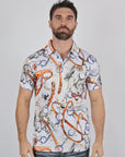 Mens Performance Fabric Modern Fit Stretch Rodeo Print Polos