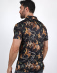 Mens Performance Fabric Modern Fit Stretch Rodeo Print Polos