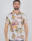 Mens Performance Fabric Modern Fit Stretch Rodeo Print Polos