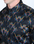 Mens Satin Cotton/Spandex Modern Fit Long Sleeve Shirt