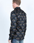 Mens Satin Cotton/Spandex Modern Fit Long Sleeve Shirt