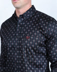 Mens Satin Cotton/Spandex Modern Fit Long Sleeve Shirt