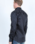 Mens Satin Cotton/Spandex Modern Fit Long Sleeve Shirt