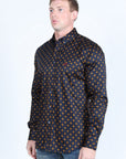Mens Satin Cotton/Spandex Modern Fit Long Sleeve Shirt