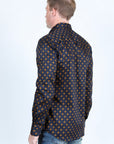 Mens Satin Cotton/Spandex Modern Fit Long Sleeve Shirt