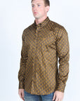 Mens Satin Cotton/Spandex Modern Fit Long Sleeve Shirt
