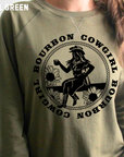 Bourbon Cowgirl Graphic Sweatshirt Military Green
