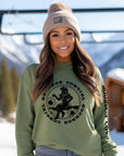 Bourbon Cowgirl Graphic Sweatshirt Military Green