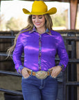 NEON LIGHTS & PURPLE SPARKLE PERFORMANCE RODEO SHIRT