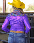 NEON LIGHTS & PURPLE SPARKLE PERFORMANCE RODEO SHIRT
