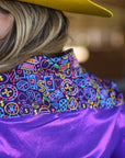 NEON LIGHTS & PURPLE SPARKLE PERFORMANCE RODEO SHIRT