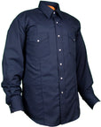 Rancher Crease - Navy Blue - Long Sleeve - Snaps