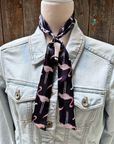 Navy and Pink Western Skinny Mini Wild Rag Scarf / Cowgirl Necktie