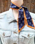 Navy and Rust Western Skinny Mini Wild Rag Scarf / Cowgirl Necktie