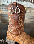 Natural Stone Dangle Hoop Earrings