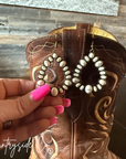 Natural Stone Dangle Hoop Earrings