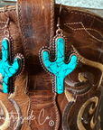 Turquoise Cactus Dangle Earrings