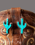 Turquoise Cactus Dangle Earrings