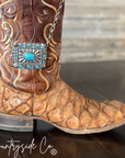 Concho Buckle Necklace with Turquoise Accents