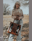 Lucille Cowhide and Tooled Leather Tote Bag