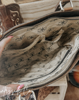 Lucille Cowhide and Tooled Leather Tote Bag