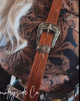Chisholm Trail Cowhide Purse With Tooled Leather