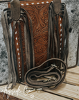 Jesse Cowhide and Tooled Leather Tote Purse by Countryside Co.