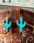 Turquoise Cactus Dangle Earrings