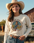 Bourbon Cowgirl Long Sleeve Natural T-Shirt Bourbon Cowgirl