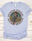 Bourbon Cowgirl Logo Heather Blue Tee Shirt - Bourbon Cowgirl