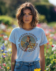 Bourbon Cowgirl Logo Heather Blue Tee Shirt - Bourbon Cowgirl