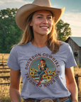Bourbon Cowgirl Logo Heather Blue Tee Shirt - Bourbon Cowgirl