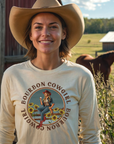Bourbon Cowgirl Long Sleeve Natural T-Shirt Bourbon Cowgirl