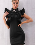 Black Flying Sleeves cocktail Dress