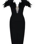 Feathered Bandage Dress