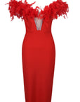 Feathered Bandage Dress