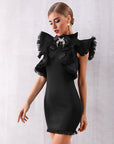 Black Flying Sleeves cocktail Dress