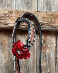 Classic Red Rose and Clear Browband/One Ear Tack Set