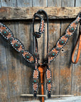 Classic Copper and Turquoise One Ear / Breastcollar Tack Set