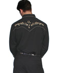 Gold Embroidery Notes Shirt - P-627X