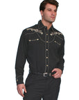 Gold Embroidery Notes Shirt - P-627X