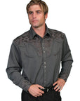 Floral Tooled Embroidery Shirt - P-634