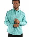 Floral Tooled Embroidery Shirt - P-634X