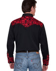 Floral Tooled Embroidery Shirt - P-634