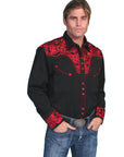Floral Tooled Embroidery Shirt - P-634