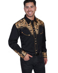 Floral Tooled Embroidery Shirt - P-634X