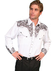 Floral Tooled Embroidery Shirt - P-634